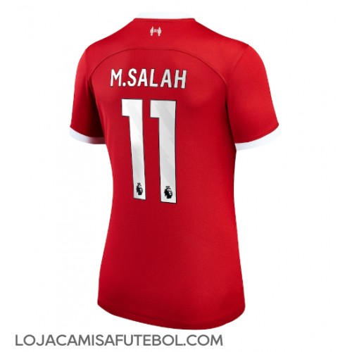 Camisa de Futebol Liverpool Mohamed Salah #11 Equipamento Principal Mulheres 2023-24 Manga Curta